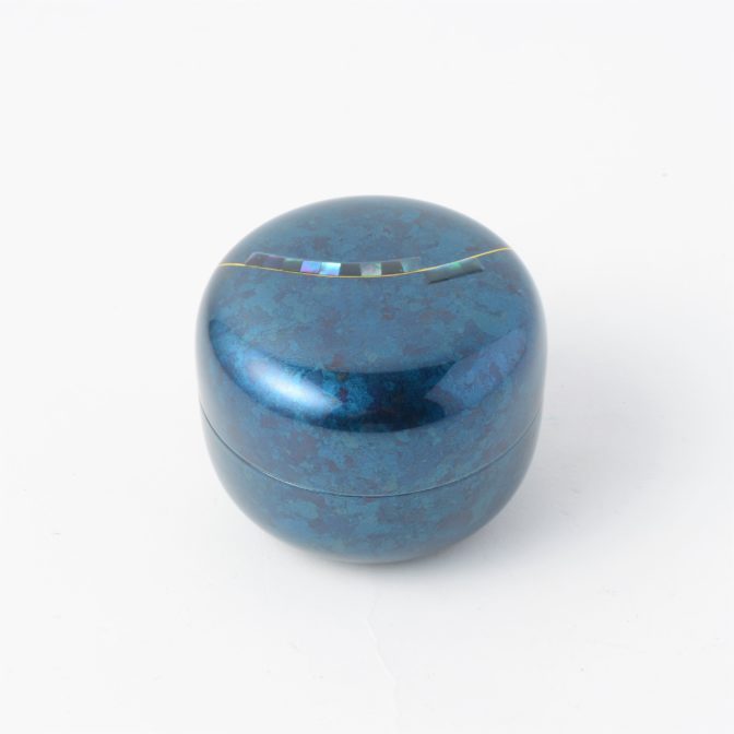 こころ 奏ラピスブルー　蒔絵・螺鈿の美しいミニ骨壷　総漆塗り