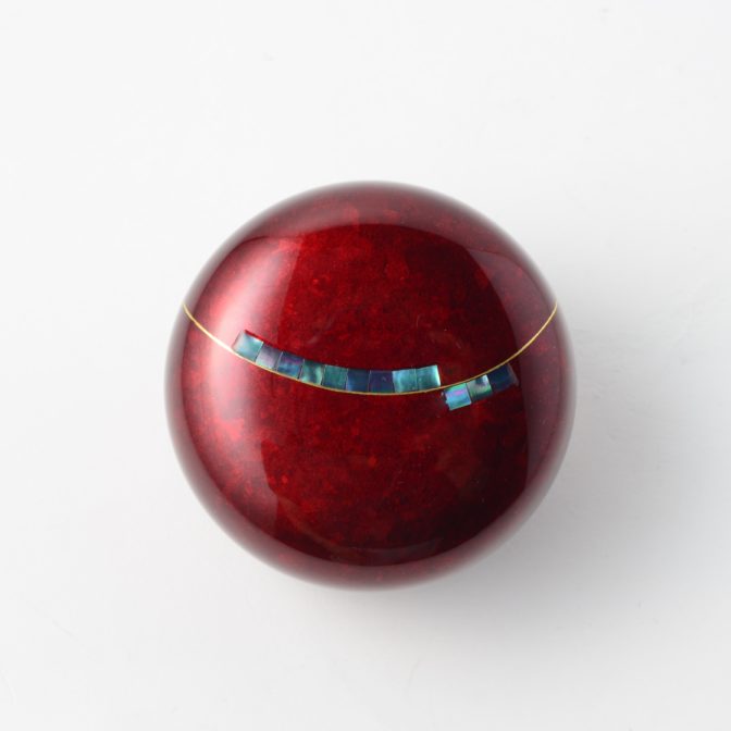 こころ 奏ボルドー　蒔絵・螺鈿の美しいミニ骨壷　総漆塗り