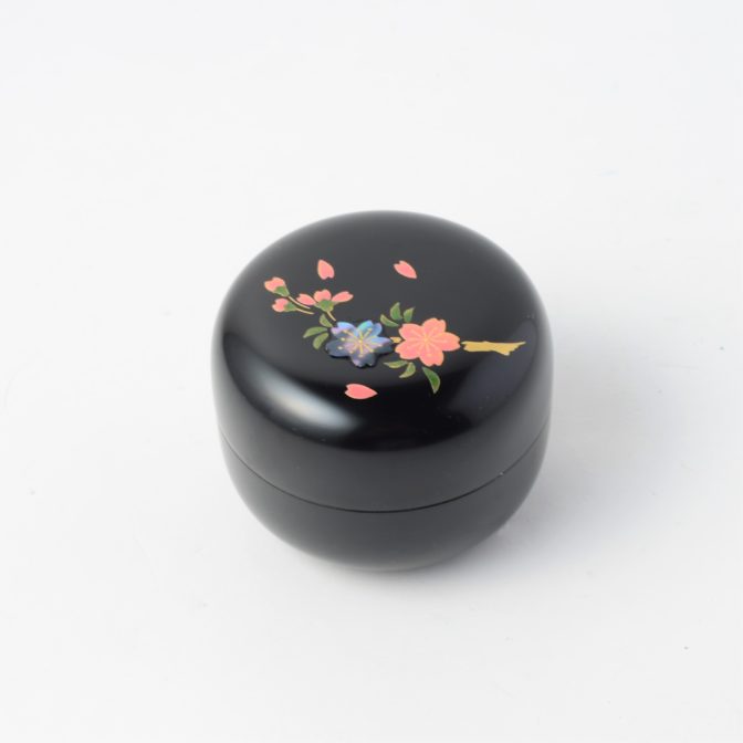 こころ 想桜 蒔絵・螺鈿の美しいミニ骨壷 総漆塗り