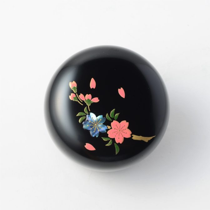 こころ 想桜 蒔絵・螺鈿の美しいミニ骨壷 総漆塗り