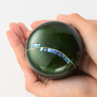 【ミニ骨壷】現代漆・モダン骨壷 Cocoroこころ　奏（かなで）エメラルドグリーン