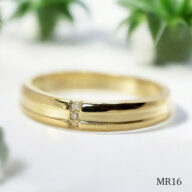 メモリアルリングMR16 K18YG×ダイヤモンド