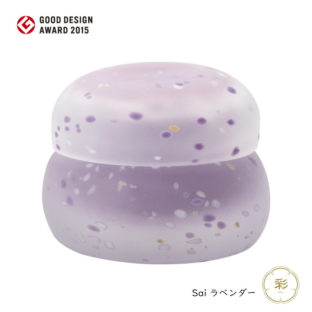 【グットデザイン賞】手元供養用デザイン骨壷　Sai 彩・ラベンダー 納骨袋付 桐箱入