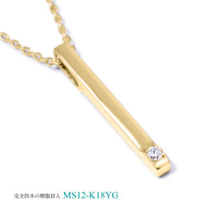 メモリアルペンダントMS12 K18YG×ダイヤモンドまたは誕生石（2.5ｍｍ）