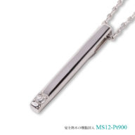 メモリアルペンダントMS12 Pt900×ダイヤモンドまたは誕生石(2.5mm)