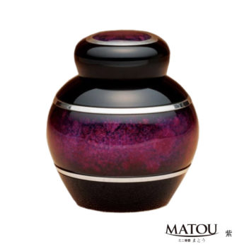 手元供養用 ミニ骨壷 [まとう/紫] 七宝瑠璃と金属加工の技による品質高い逸品