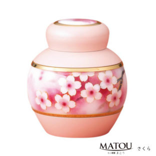 手元供養用 ミニ骨壷 [まとう/さくら] 七宝瑠璃と金属加工の技による品質高い逸品