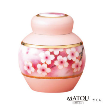 やさしい雰囲気のさくら色、桜の柄のミニ骨壷 | 【公式 やさしい雰囲気のさくら色、桜の柄のミニ骨壷 | 【公式