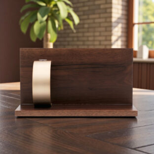 ミニ仏壇・ミニ骨壷用置台・手元供養用飾り台　ソウルステージプレッソ(ウォールナット)丸タイプ