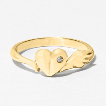 メモリアルリングLSR070 【完全防水樹脂埋封ジュエリー】 K18YG イエローゴールド×誕生石