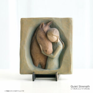 メモリアルオブジェ　飾りプレートQuiet Strength　～いつもそこにいてくれたね～　馬　willowtree　【ウィローツリー】