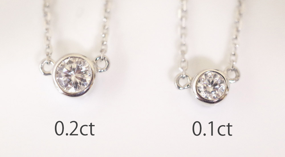 0.1ctと0.2ctの比較