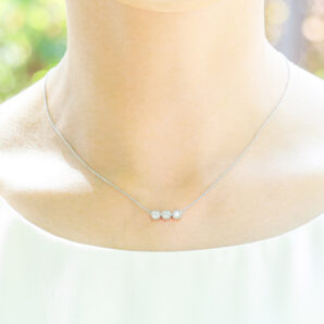 【MS21/K10WG】 樹脂封入の完全防水メモリアルジュエリー　遺骨ペンダントMS20 １0金ホワイトゴールド×3石の宝石