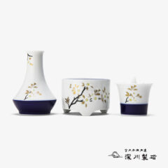 深川製磁製　三具足『瑠璃さくら』仏具３点セット