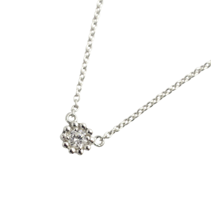 【MS22/Pt900】 完全防水セミオーダー遺骨ペンダントMS22 素材：プラチナ×誕生石（3mm)